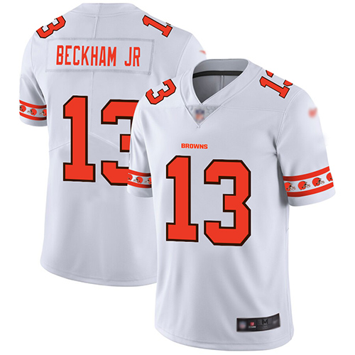 Cleveland Browns Odell Beckham Jr Men White Limited Jersey #13 NFL Football Team Logo Fashion